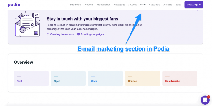 Email Marketing Podia